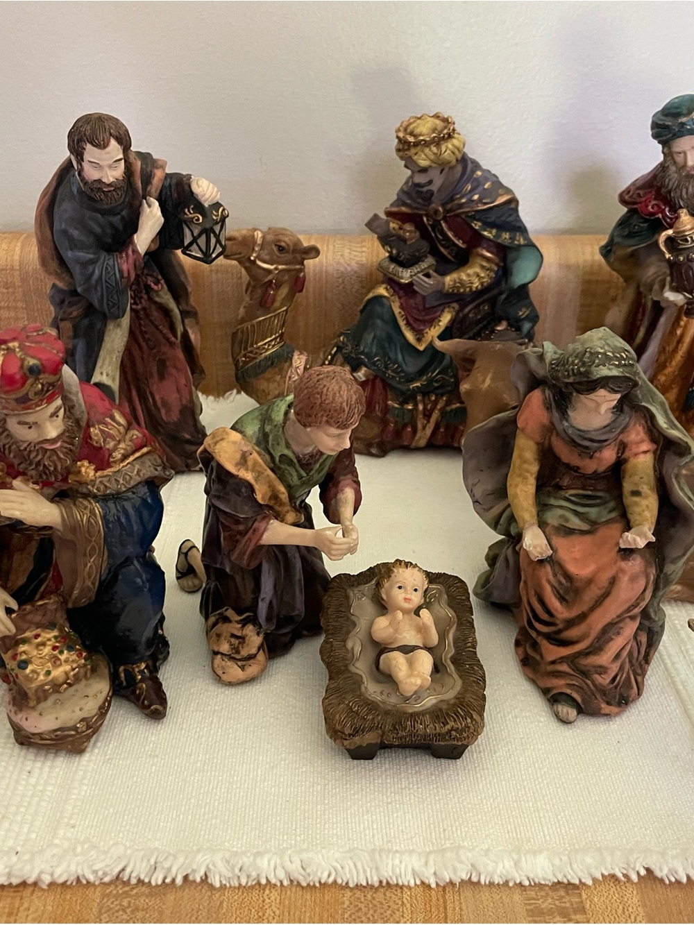 Hand-Painted Multi-Color Nativity Figurine Set - Holiday Tabletop Decor